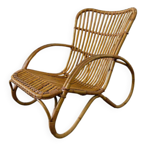 fauteuil vintage en rotin