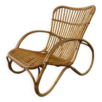 Vintage rattan armchair / single seat armchair / lounge chair