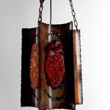 Suspension, Potiers d'Accolay, Patinated Copper and Fractal Resin, Circa 1970