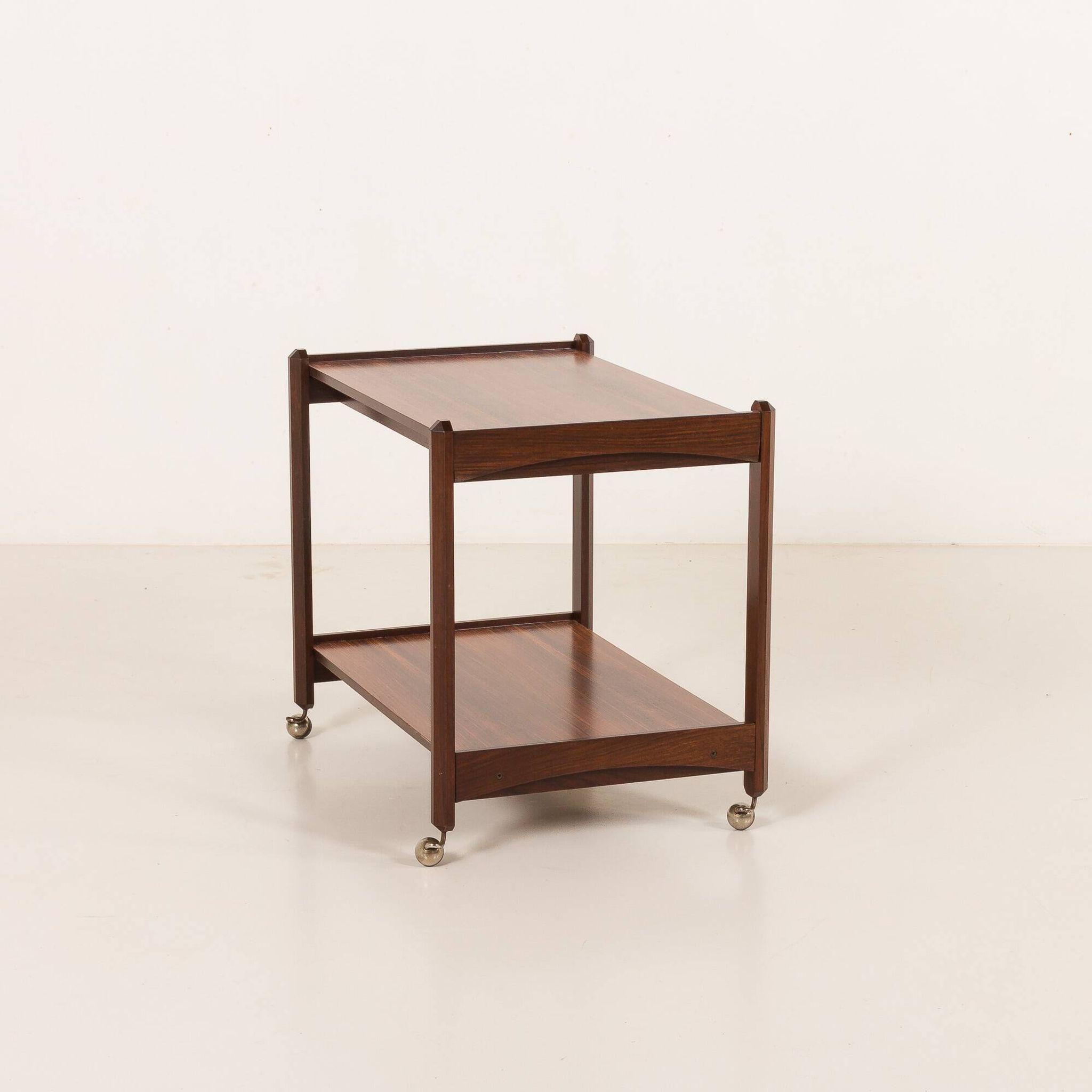 Italian mid century bar trolley, serving cart in rosewood, 1960s
