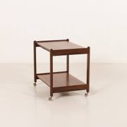 Italian mid century bar trolley, serving cart in rosewood, 1960s