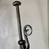 Pair of wrought iron candlesticks, 18th century