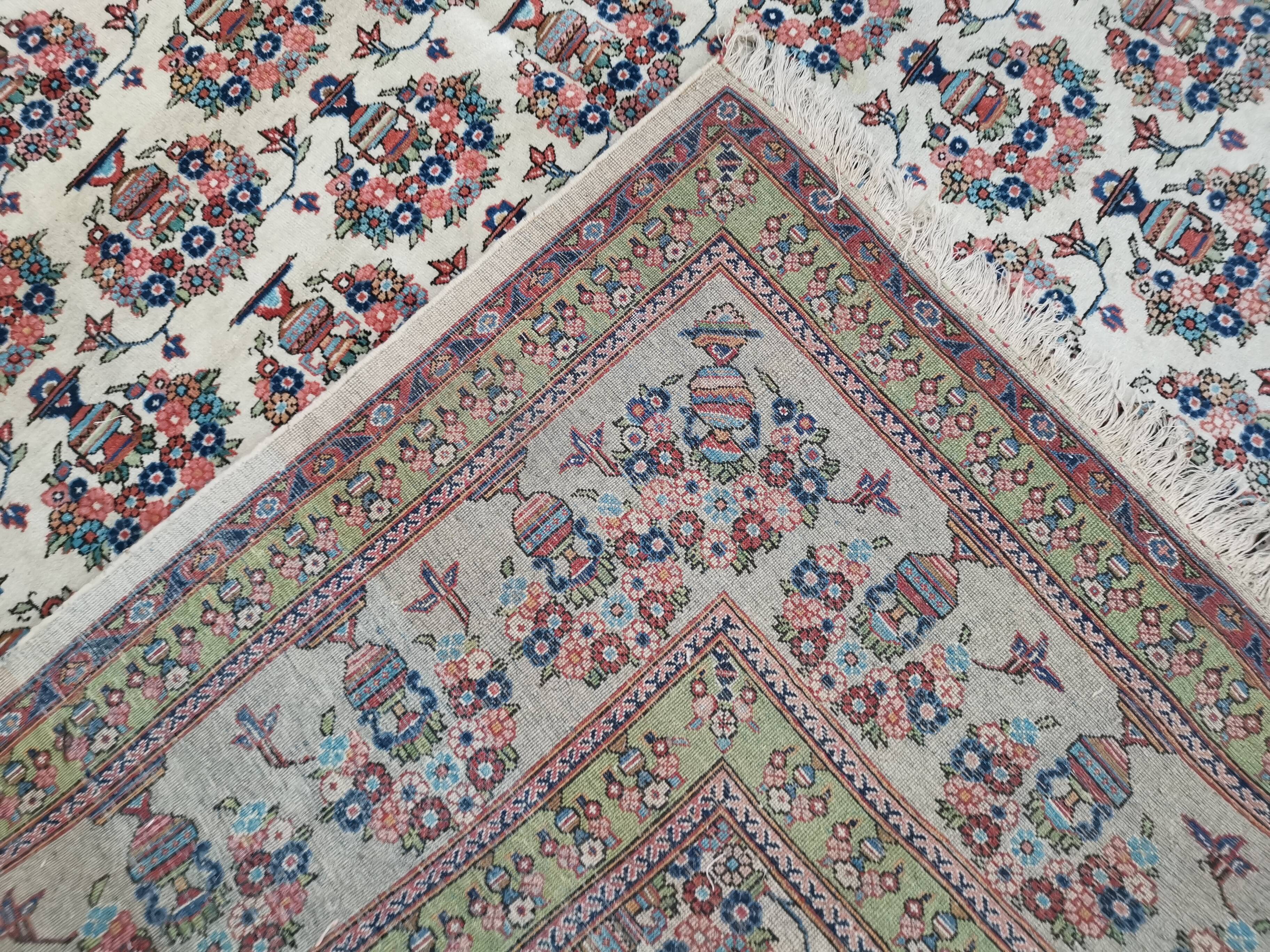 Large and fine tehran persian oriental rug handmade vintage 324 x 210