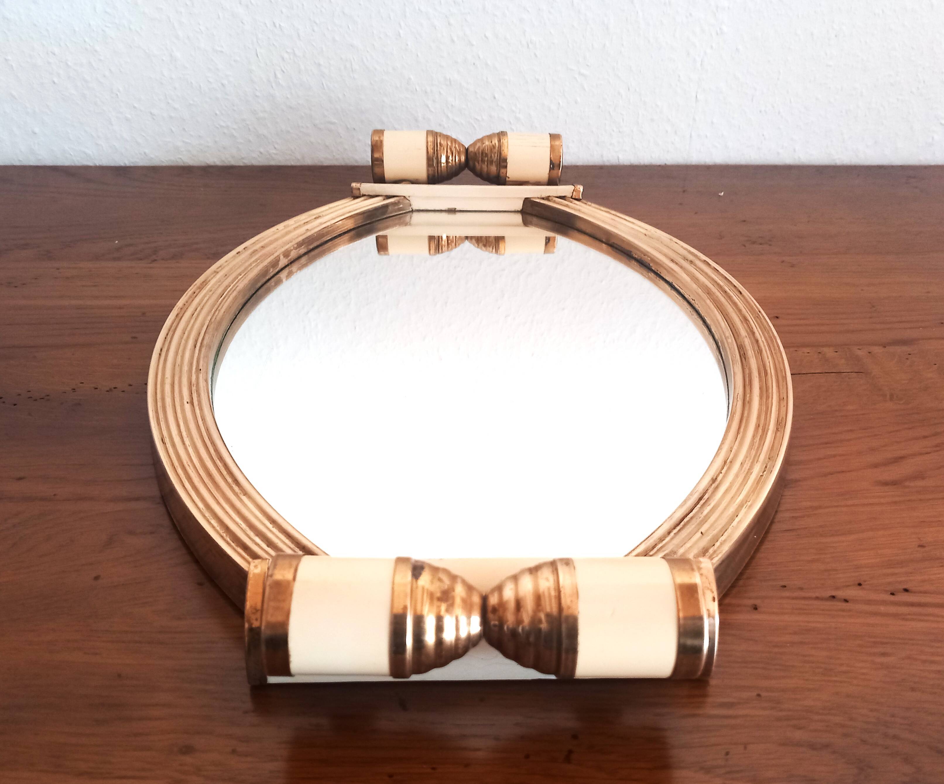 Antique Art Deco mirror tray