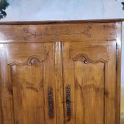 Small Louis XV bedside cabinet in solid cherry wood.
