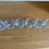 Set of 6 small vintage water glasses
