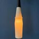 Suspension longue Mid-Century en verre opalin