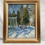 Signed painting Oil on cardboard dimensions: height -63cm- width -53cm-