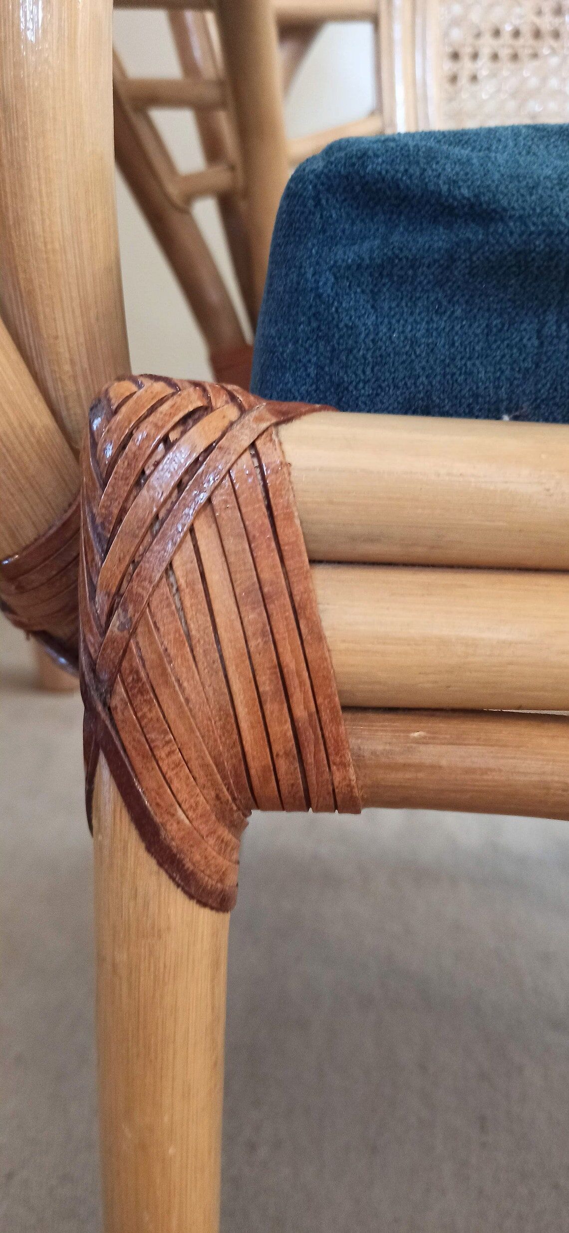 Rattan armchair and canning