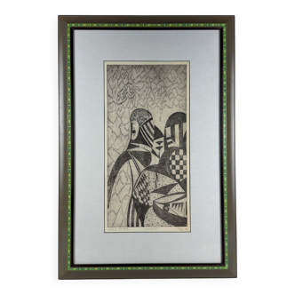 Popy, Composition, 1972, Etching