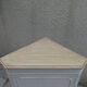 Vintage English furniture in pearl grey, wooden top.