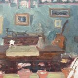 HST painting "Interior, circa 1920" by Pierre BONNEROT (1891-1981)