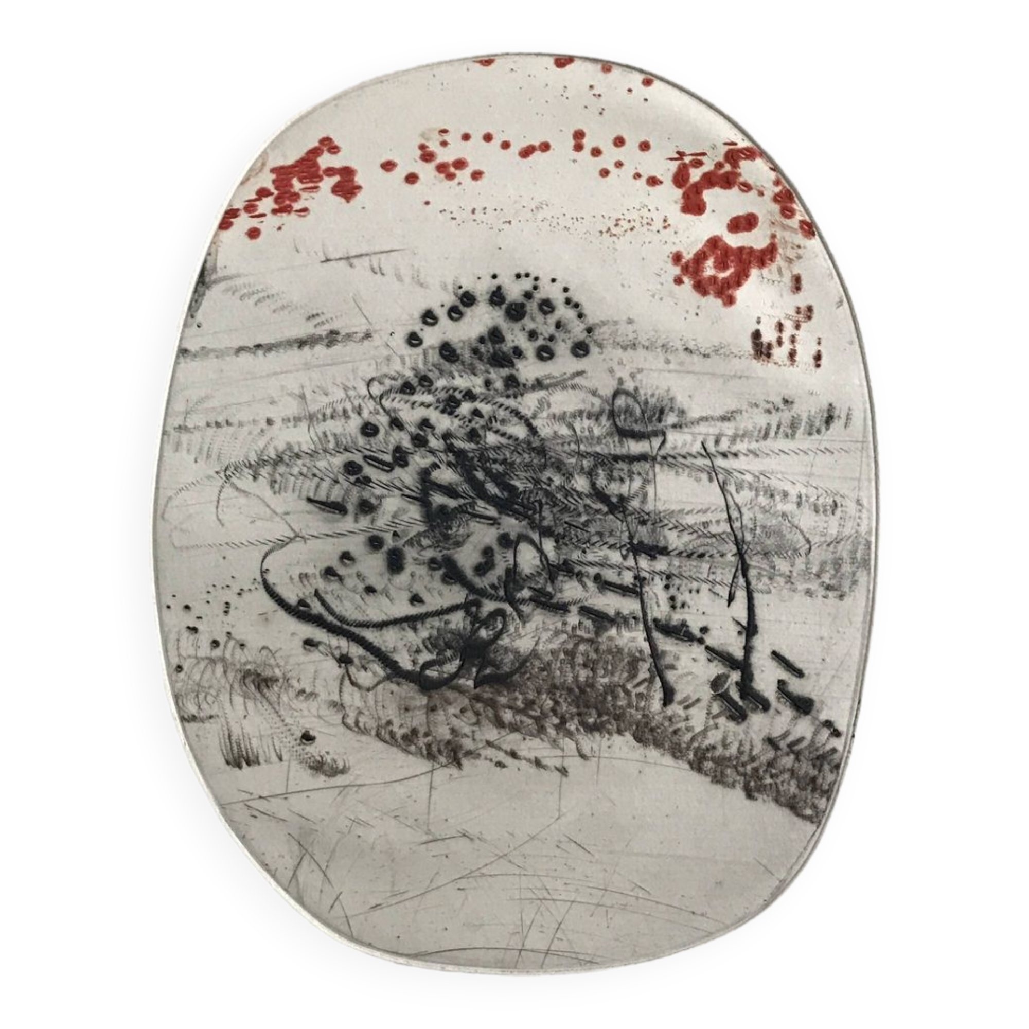 Original engraving signed in pencil by julius baltazar, untitled, circa 1990