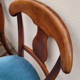 Set of 6 directoire style velvet chairs