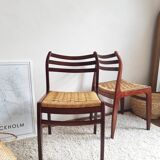 Pair of Scandinavian chairs in braided rope-circa 1960