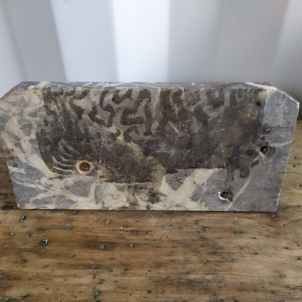 Inkwell old year 40 marble statuette deer brass alloy Brocanteespritdantan