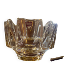 Vintage orrefors small crystal corona bowl , design by lars hellsten, sweden 1970s