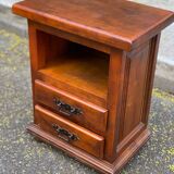 Louis XIV bedside table in solid wood with 2 drawers.