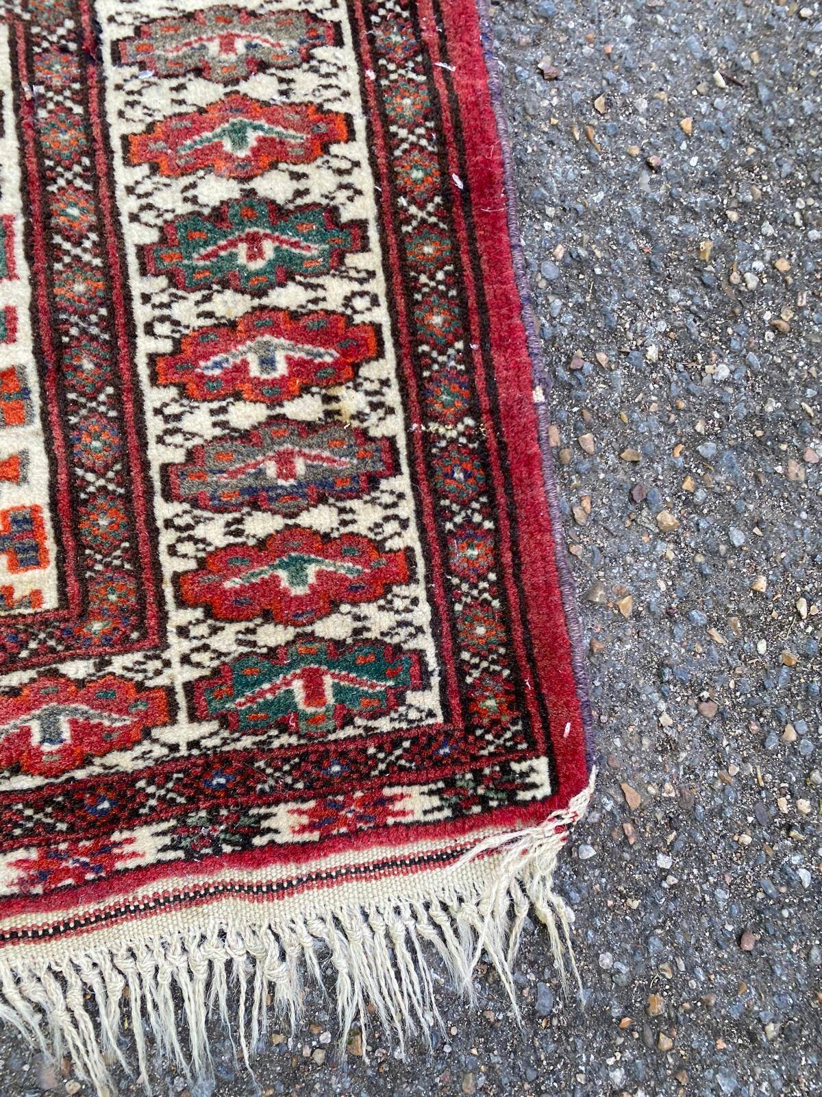 Burgundy Afghan wool Persian rug 95x125cm