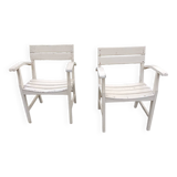 Paire de fauteuils en bois