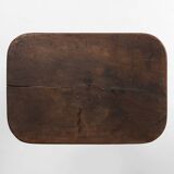 Rustic mid-century wooden stool with legs made of a tree branch, France, 1850