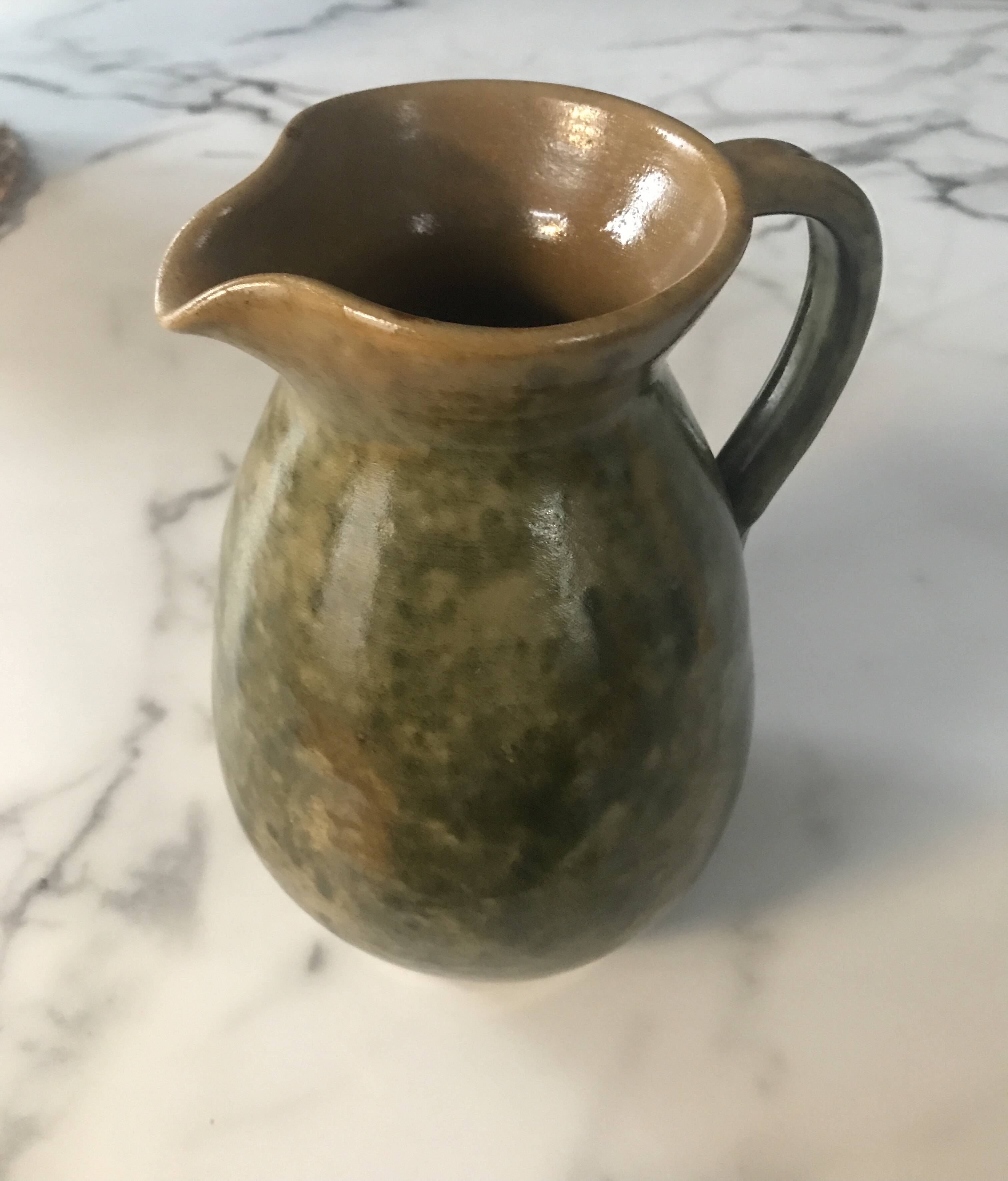 Spotted enamel jug