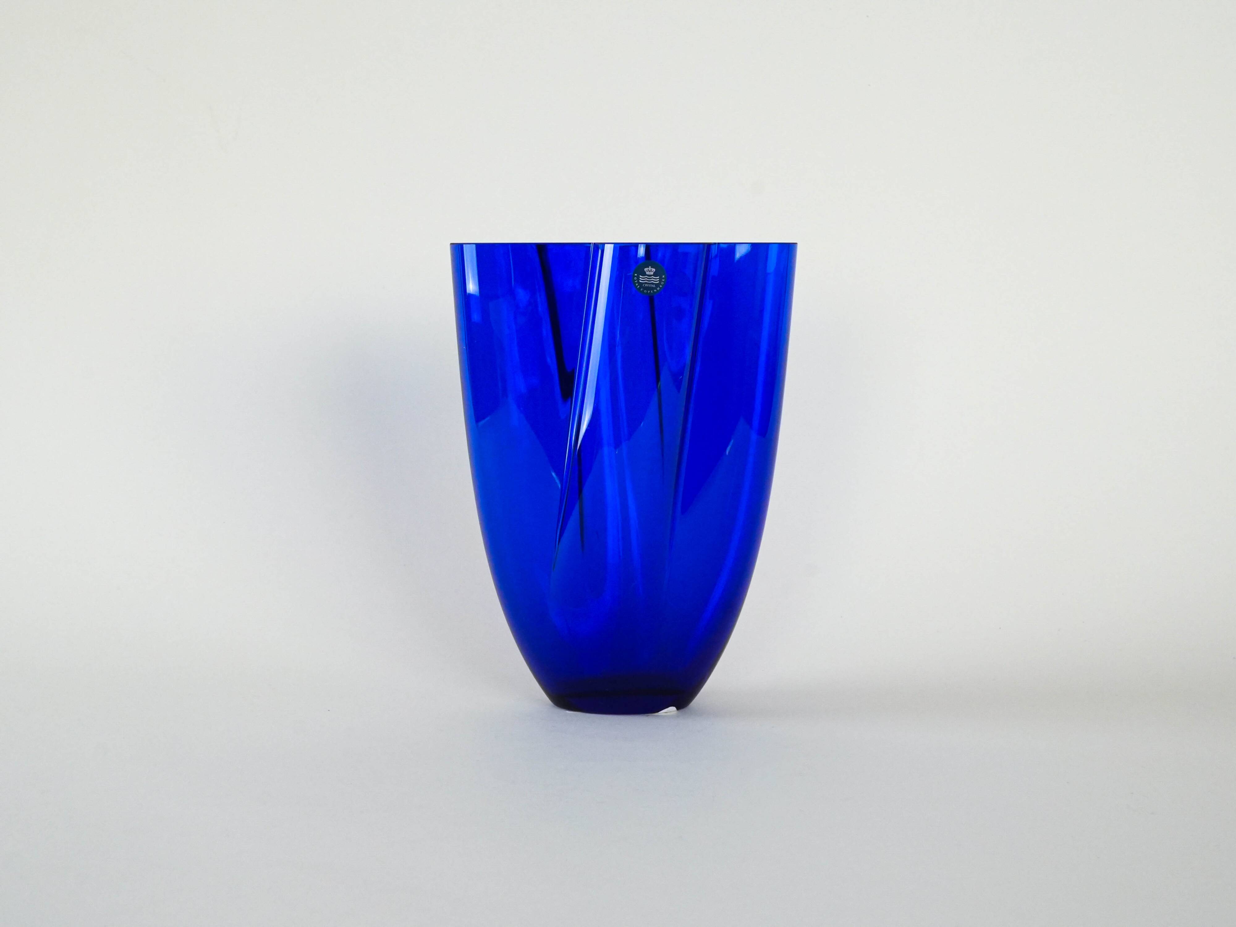 Cobalt vase, Danish design, 1980s, manufacturer: Royal Copenhagen