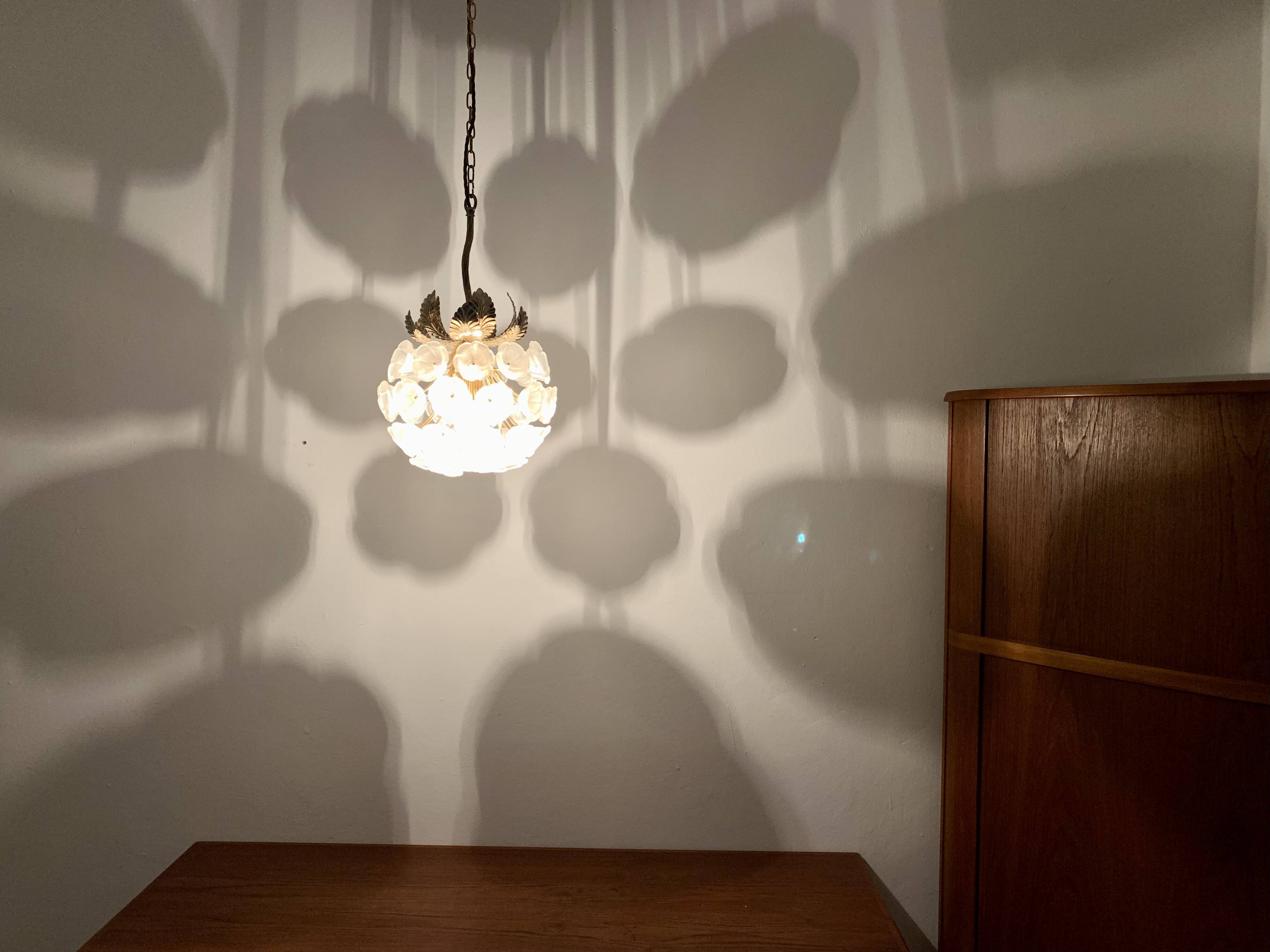 Crystal Glass Chandelier by Ernst Palme