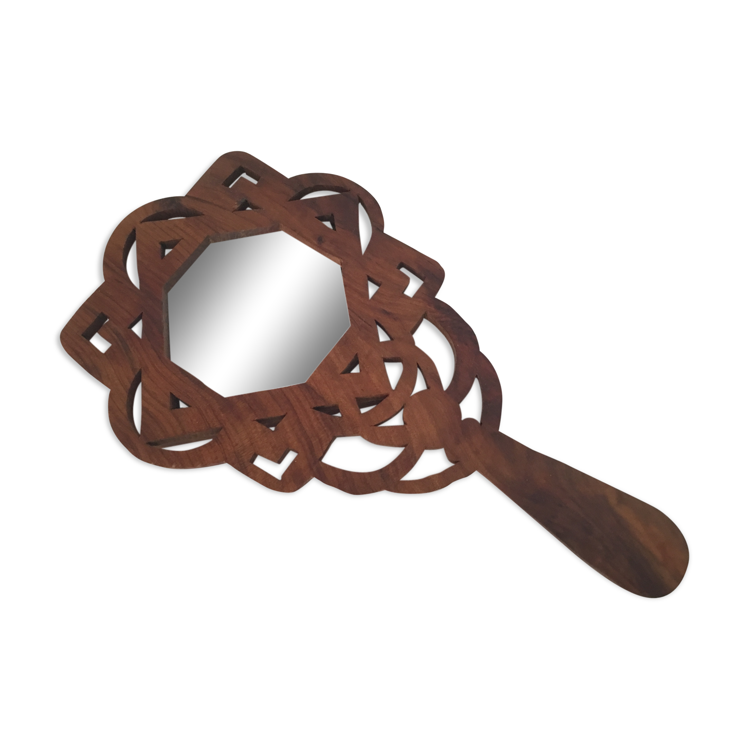 Opened wood mirror 16x29cm