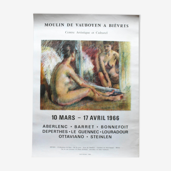 Affiche Exposition 1966 Moulin de Vauboyen à Bièvres