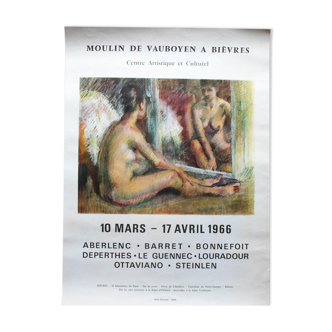 Affiche Exposition 1966 Moulin de Vauboyen à Bièvres