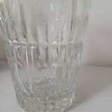 Chiseled glass vase, "round and striped" patterns