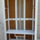 Entrance cabinet white cloakroom and wood linen upholstery fabric