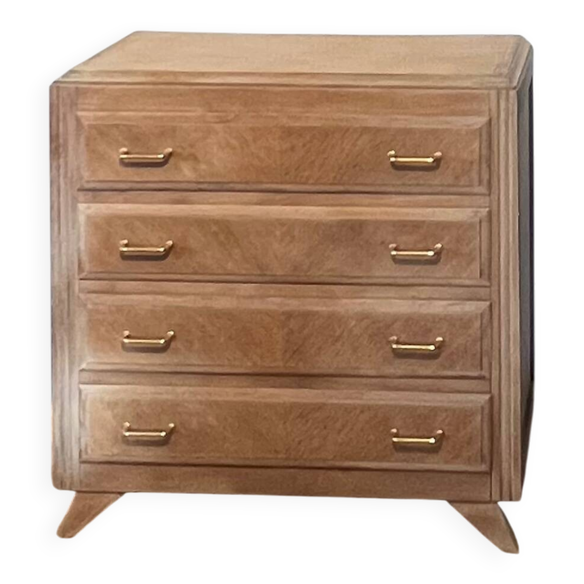 Vintage oak commode with tapered legs.