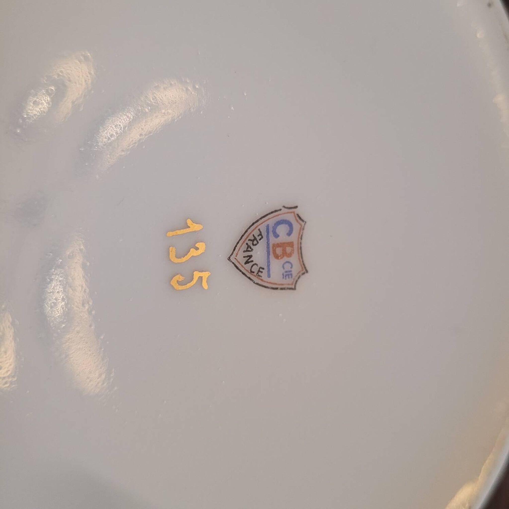 French floral porcelain salad bowl – 1940s–50s