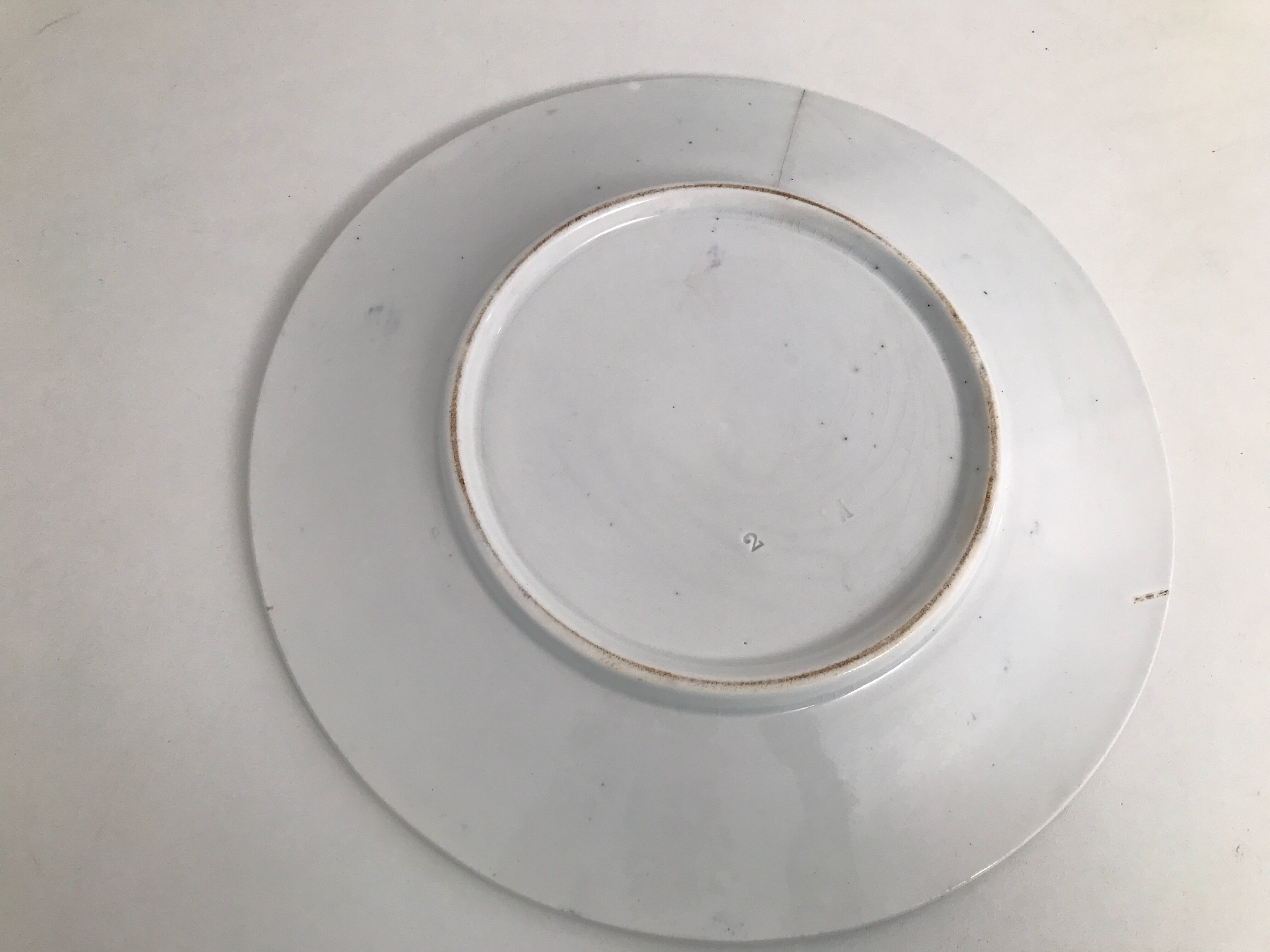 Blue and white ceramic plate