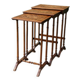 Set of 3 nesting tables in inlaid wood