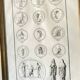 19th century engraving with antique motifs under glass