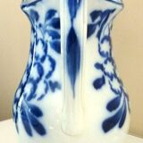 Carafe, antique jug, porcelain with stylised cobalt blue decorations, Art Deco.