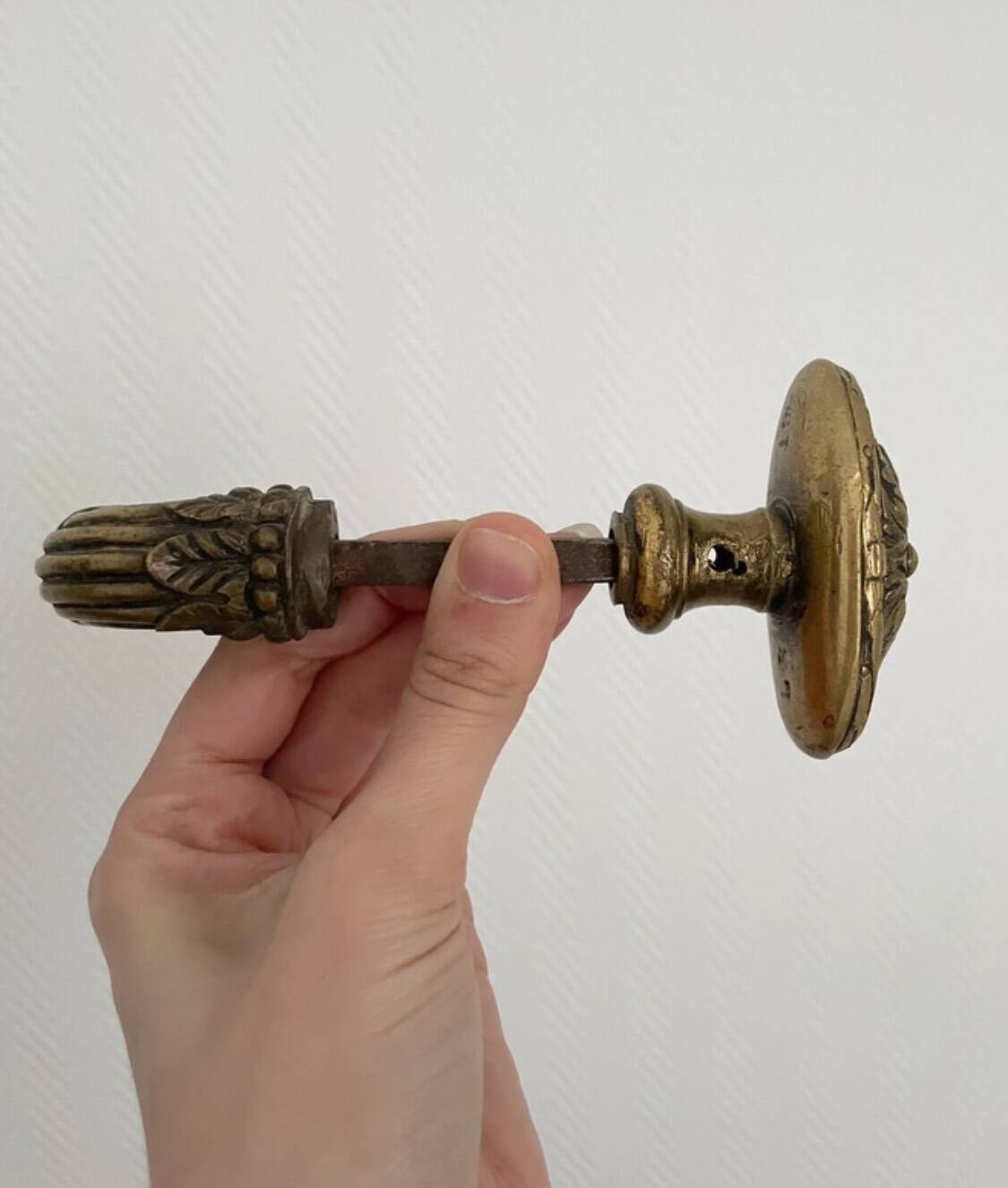 Solid brass door handle
