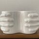 Vintage vase Enamelled ceramic hands 70s