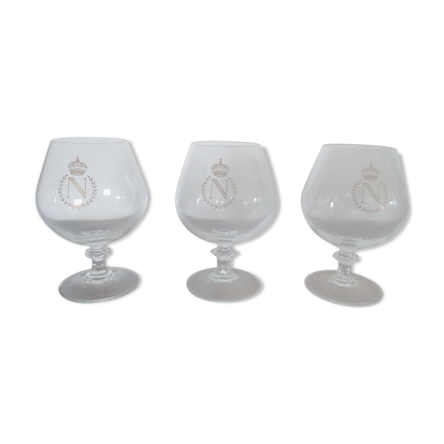 Set of 3 cognac glasses in baccarat crystal