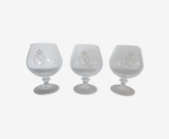 Lot de 3 verres à cognac en cristal de baccarat