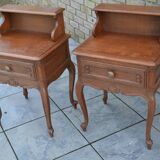 Two oak bedside tables.