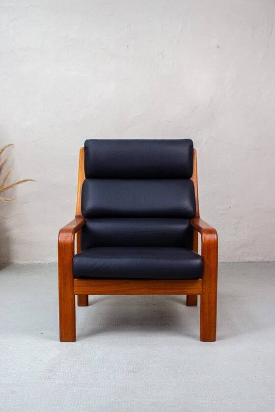 Vintage Teak Armchair High-Back Mid Century Danish
