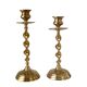 Pair of mid-century twisted metal candle holders