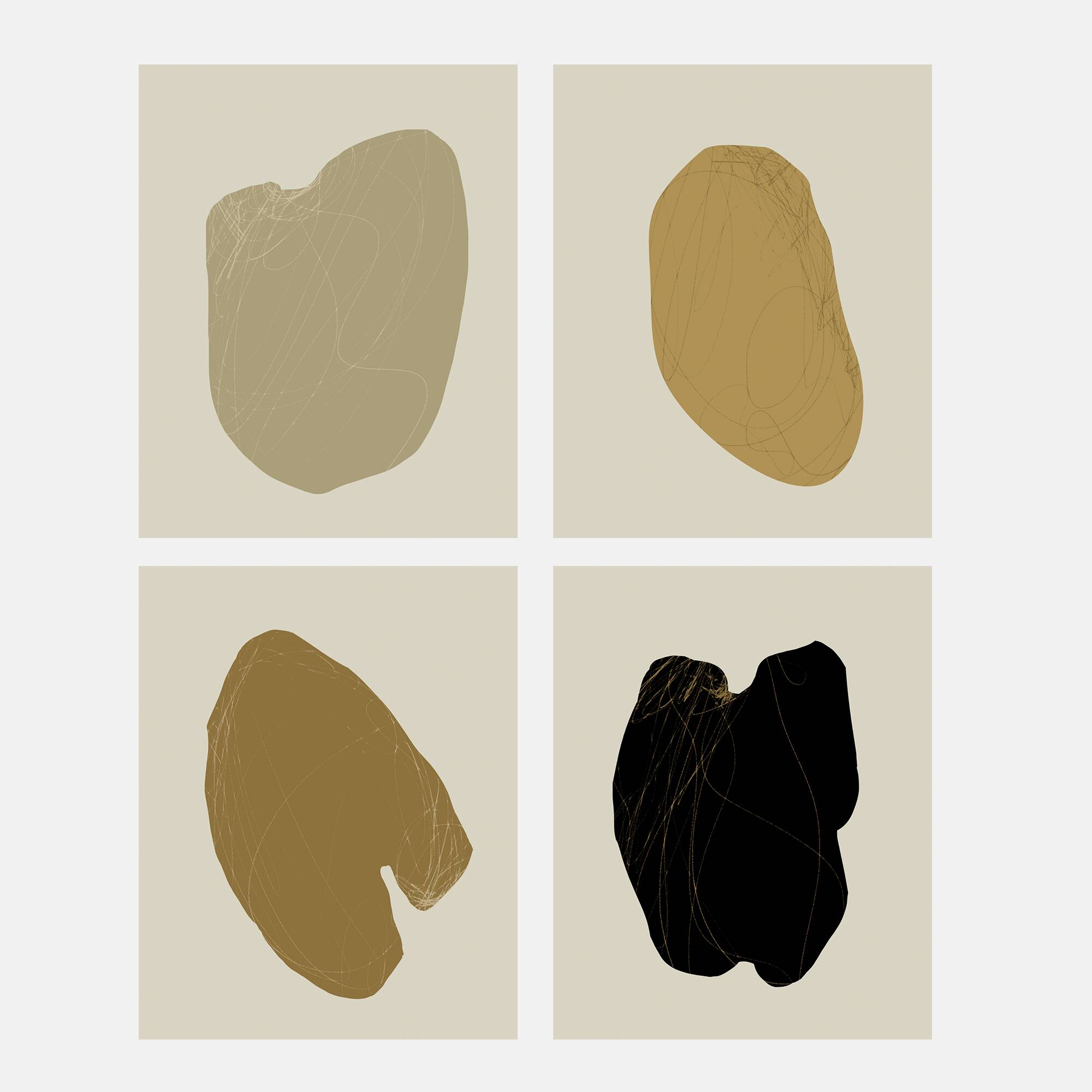 4 impressions giclée abstraites