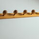 Scandinavian pine wooden ball shaped coat hooks, 1970s.