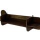 Vintage wooden wall shelve rack bookshelf in dark oak wood minimalist