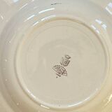 Set of 6 old earthenware soup plates, cream color and gilding Digoin Sarreguemines ACC-7157